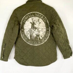 LOWELL FARMS Herb Co NWT Linen Quilted Jacket Olive Green Size Medium